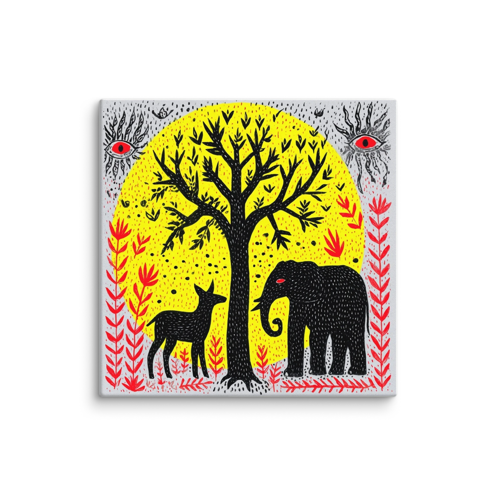 Grey Animals on Sun Yellow — Bears Among Red Berries