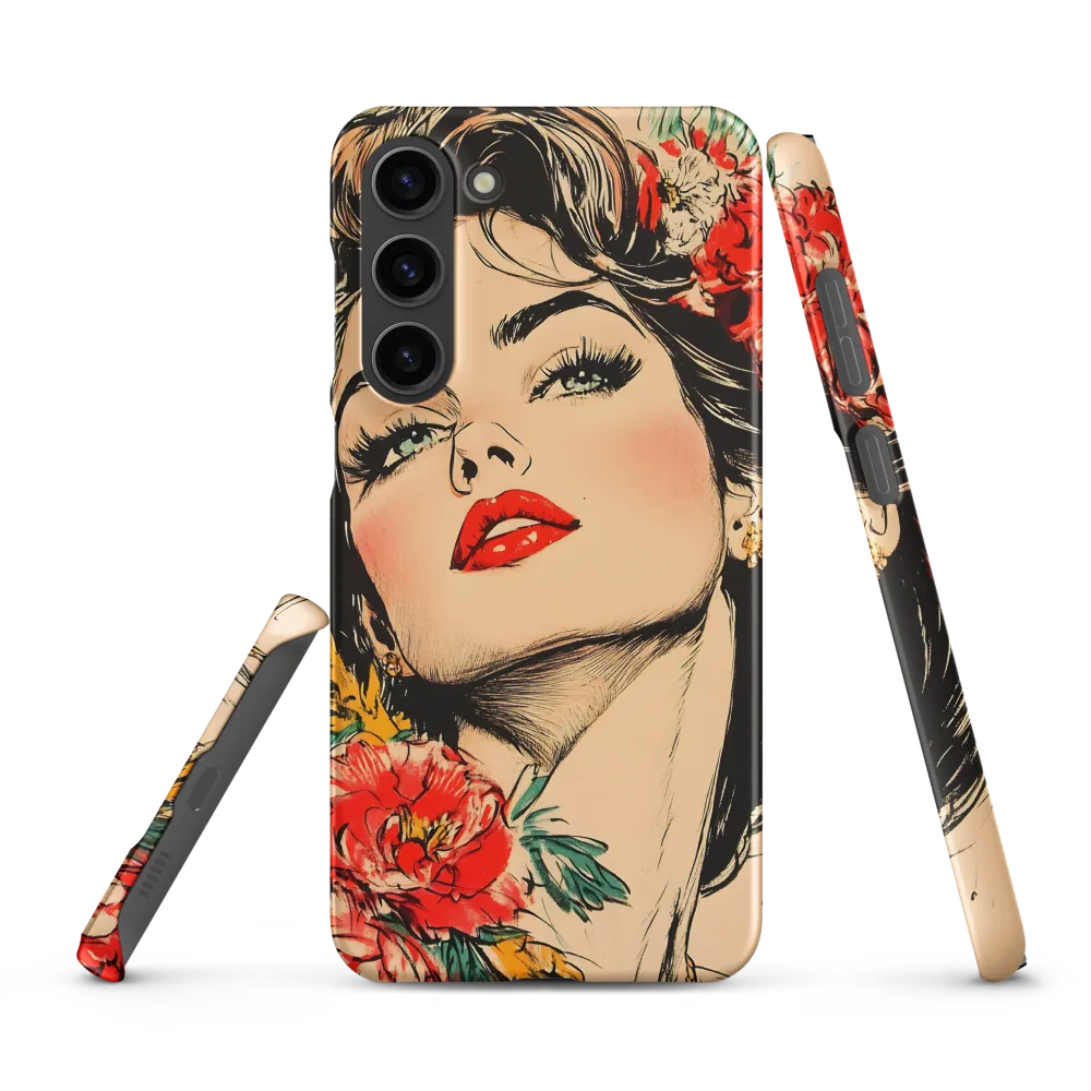 Pop Art Woman Portrait with Flowers | Phone Case