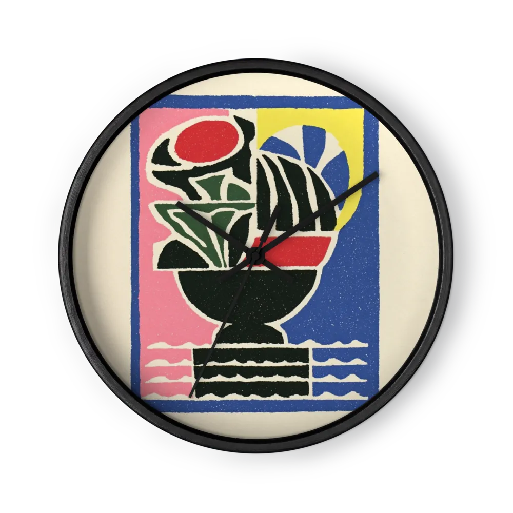 Vase and Sun Block Print | Wall Clock