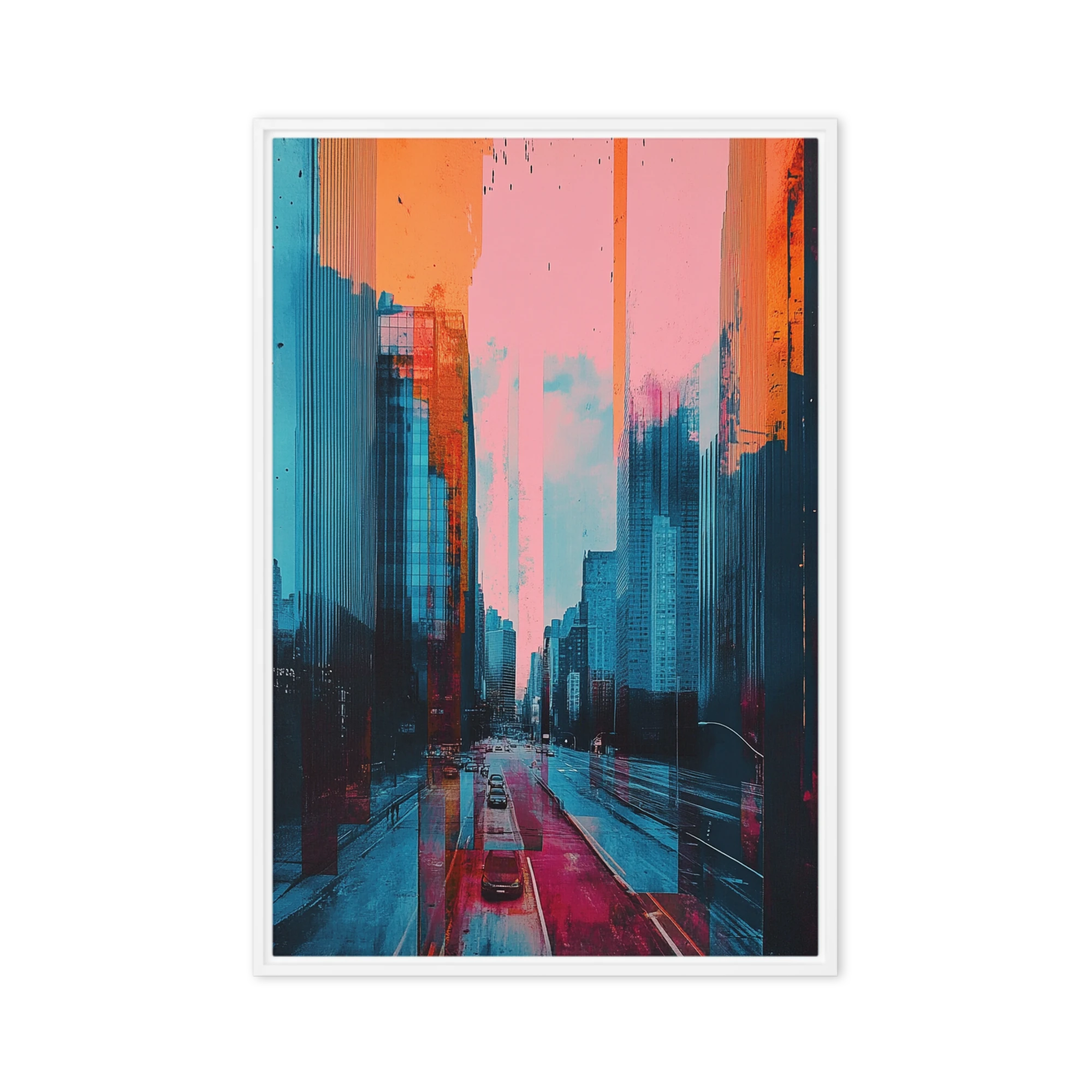 Surreal Cityscape with Vibrant Colors
