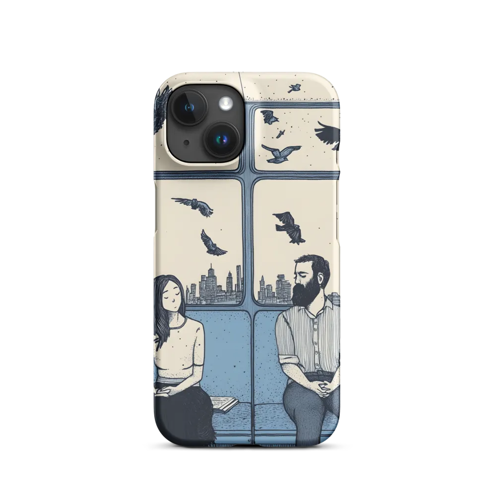 Subway Scene with Two People and Birds | Phone Case