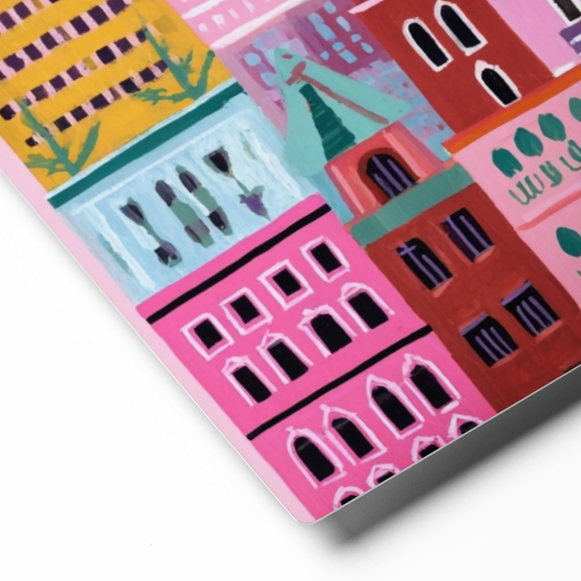 Candy Cityscape 
 Poster with White Frame | 18″x 18″