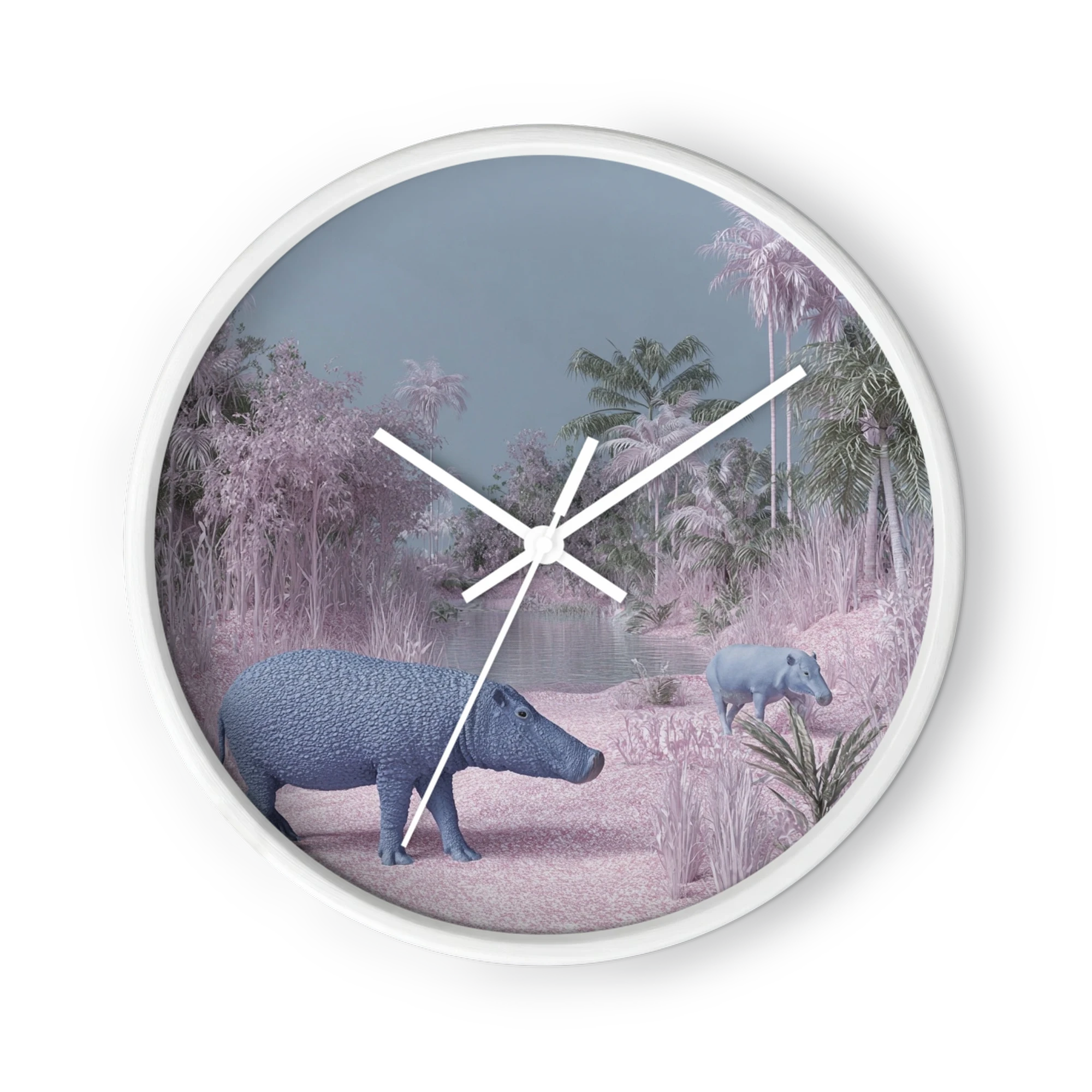 Blue Hippos in Pink Jungle
