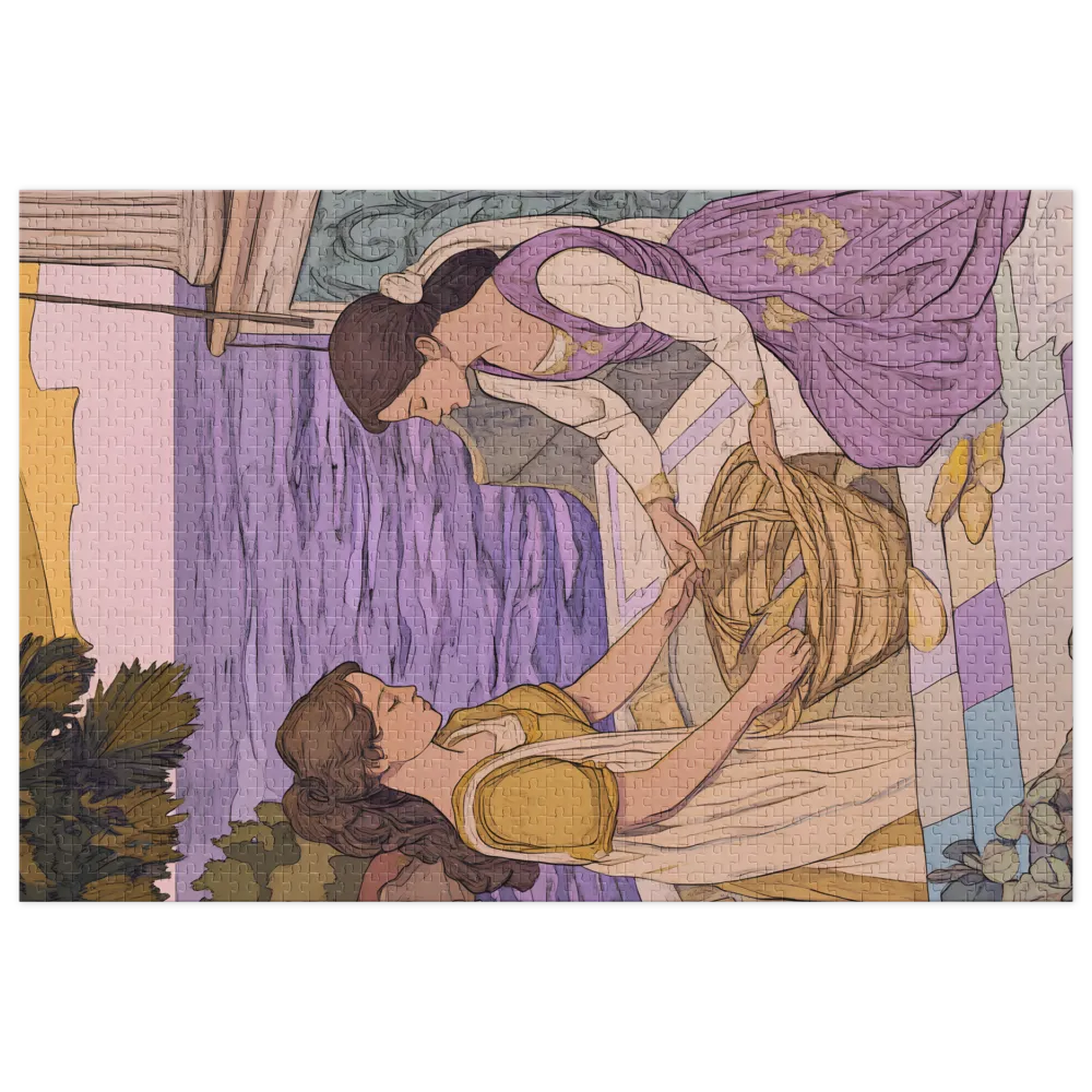 Maidens by the Water 
 Jigsaw Puzzle in Tin Box