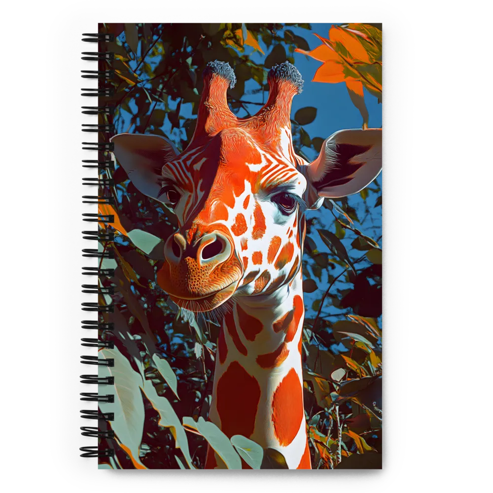 Painterly Giraffe in Foliage 
 Spiral Notebook | 140 pages