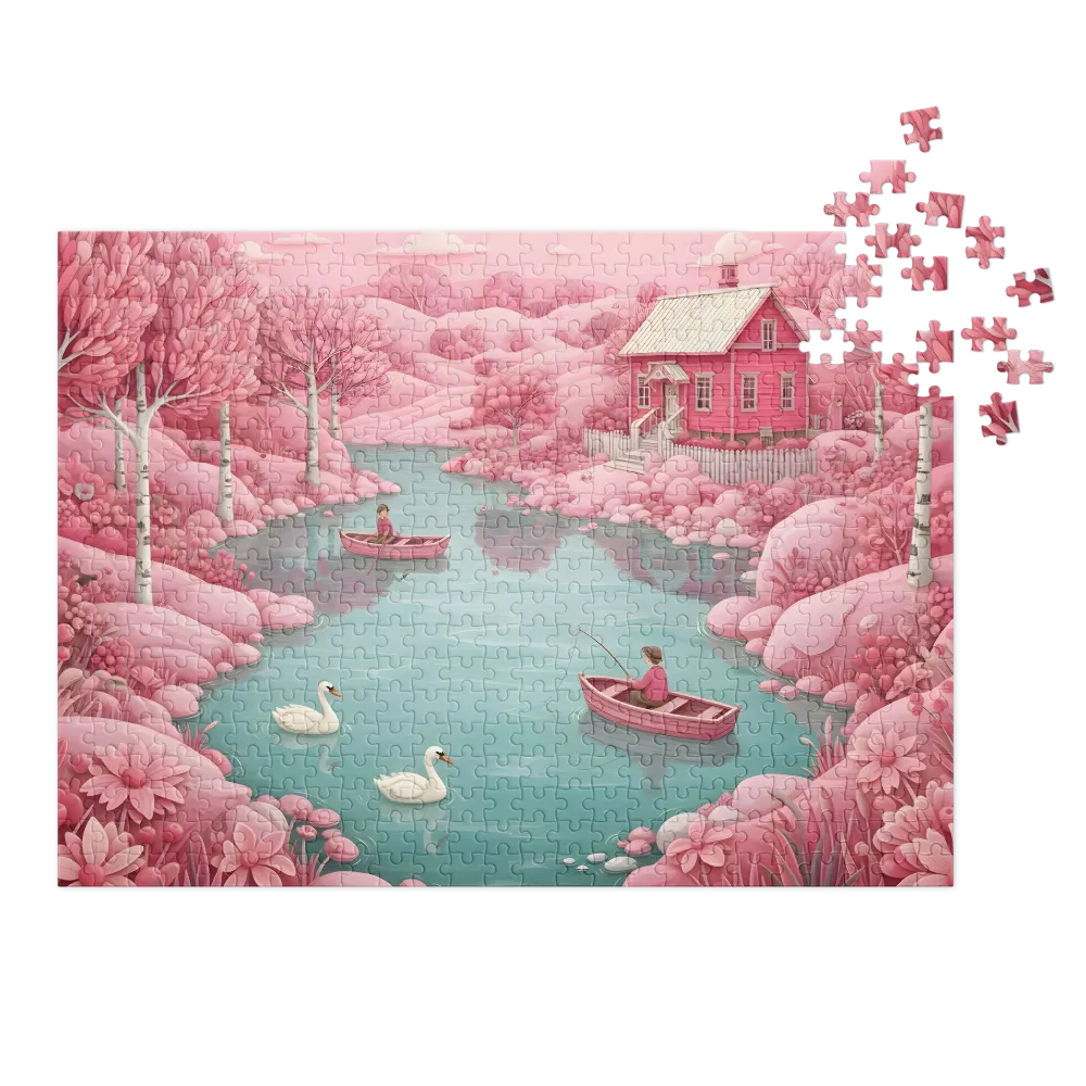 The Pink River Dream 
 Jigsaw Puzzle in Tin Box
