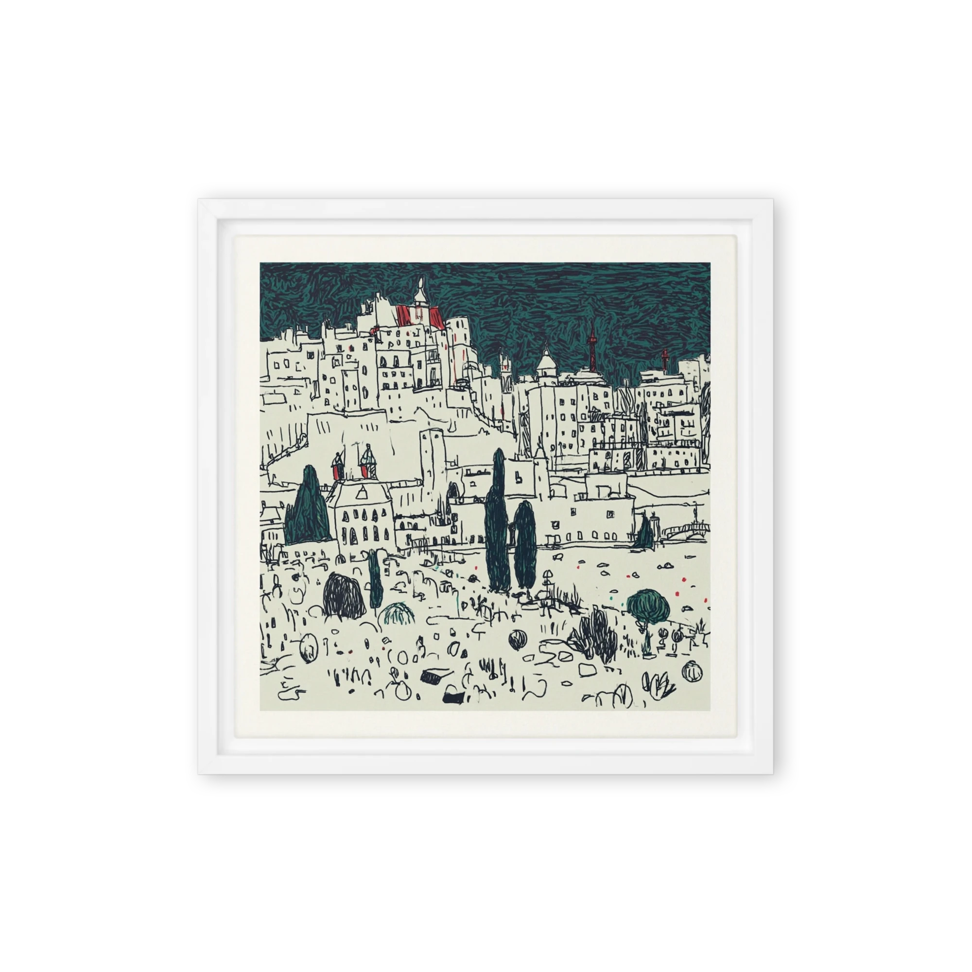 Hillside Town Line Art