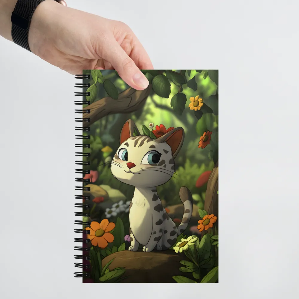 Whimsical Forest Kitten 
 Spiral Notebook | 140 pages