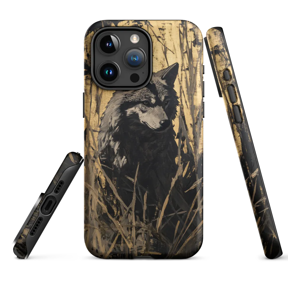 Golden Wolf in the Reeds | Phone Case