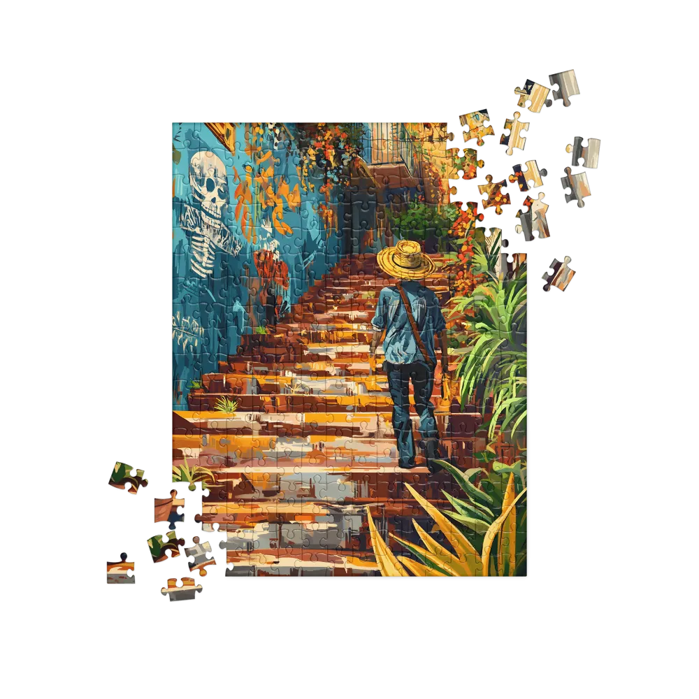 Ascending the Vibrant Steps 
 Jigsaw Puzzle