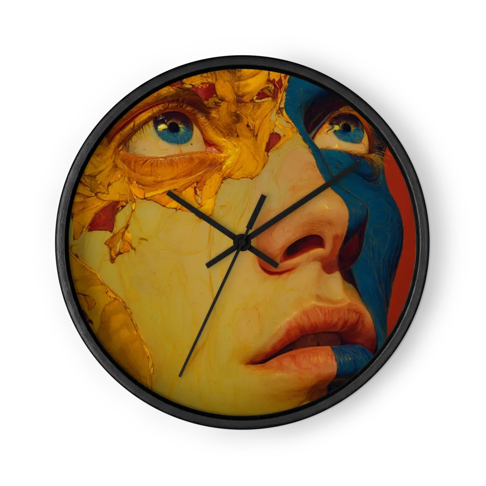 Swirling Chromatic Impasto Clocks — Mustard, Vermilion, Cobalt