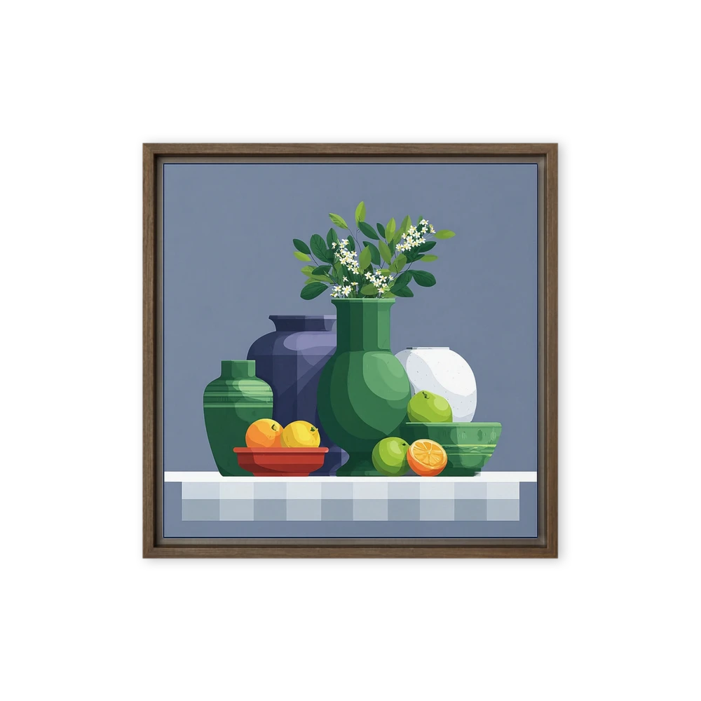 Geometric Still Life with Citrus | Art Print