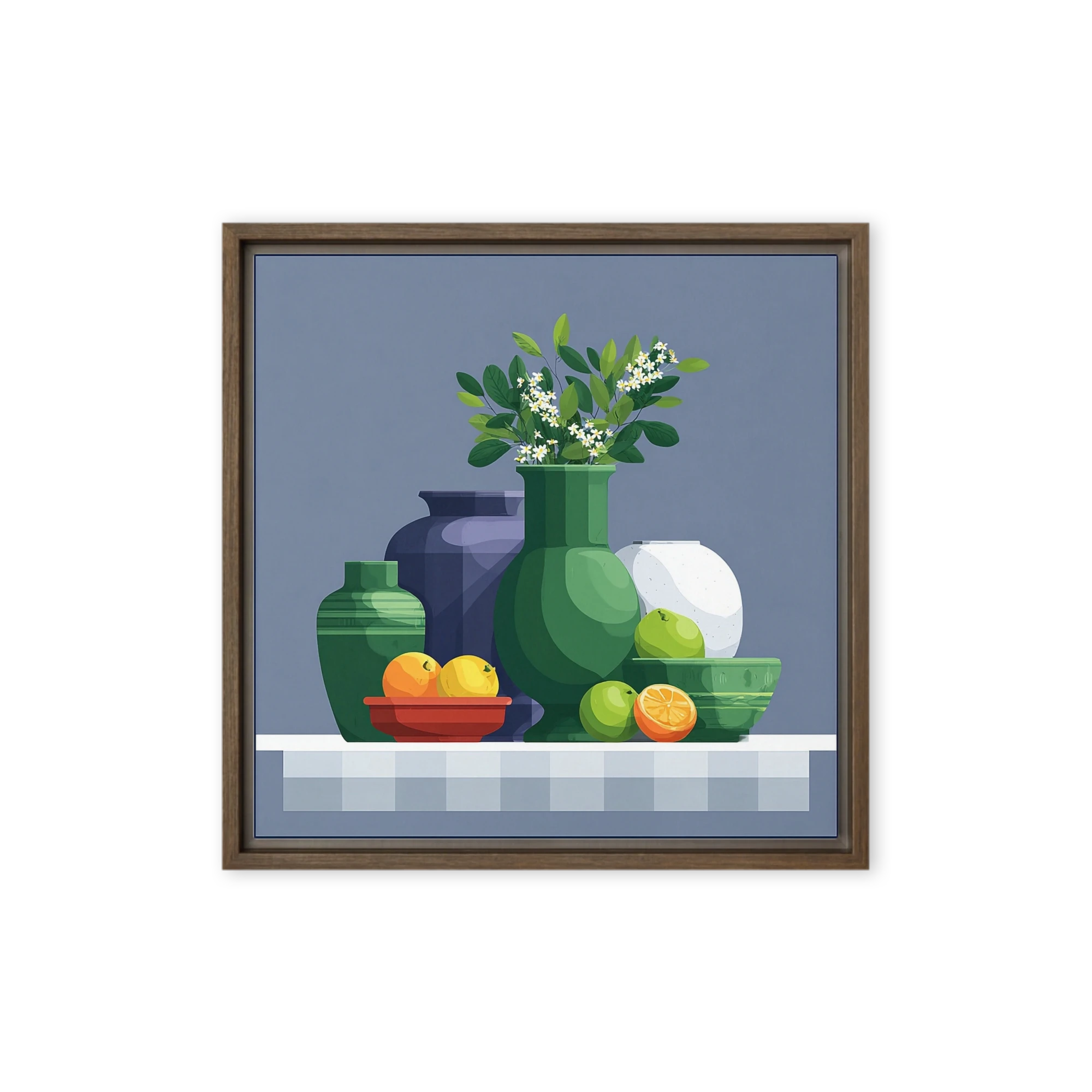 Geometric Still Life with Citrus