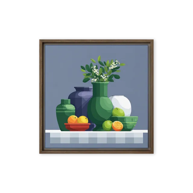 Geometric Still Life with Citrus | Art Print