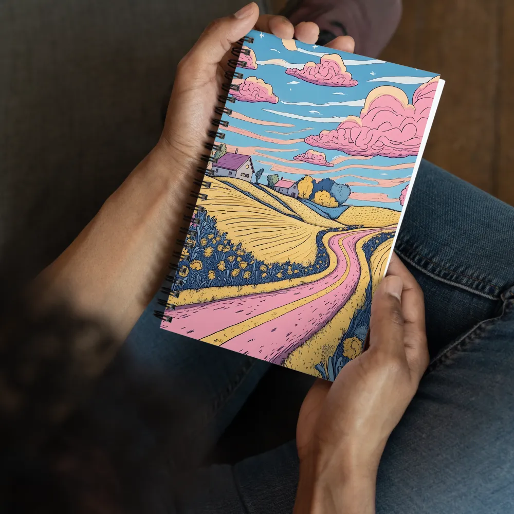 Whimsical Fields & Pink Skies 
 Spiral Notebook | 140 pages