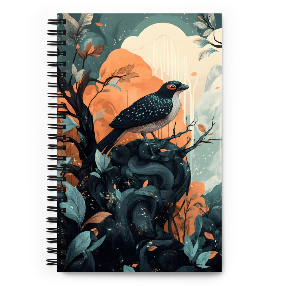 Stylized Forest Bird 
 Spiral Notebook | 140 pages