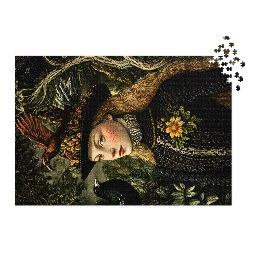 Victorian Woman with Floral Hat