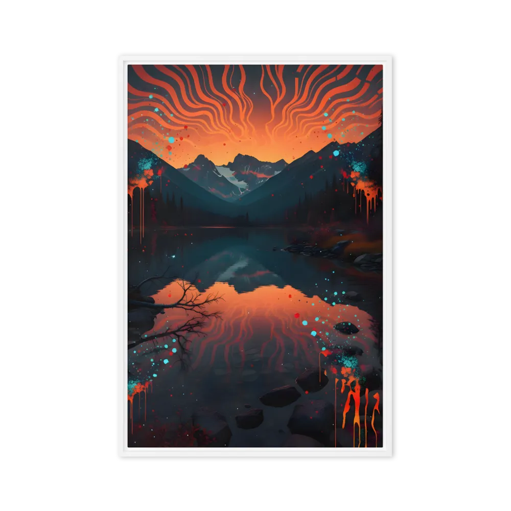 Ember Lake Reflection 
 Canvas with Brown Frame