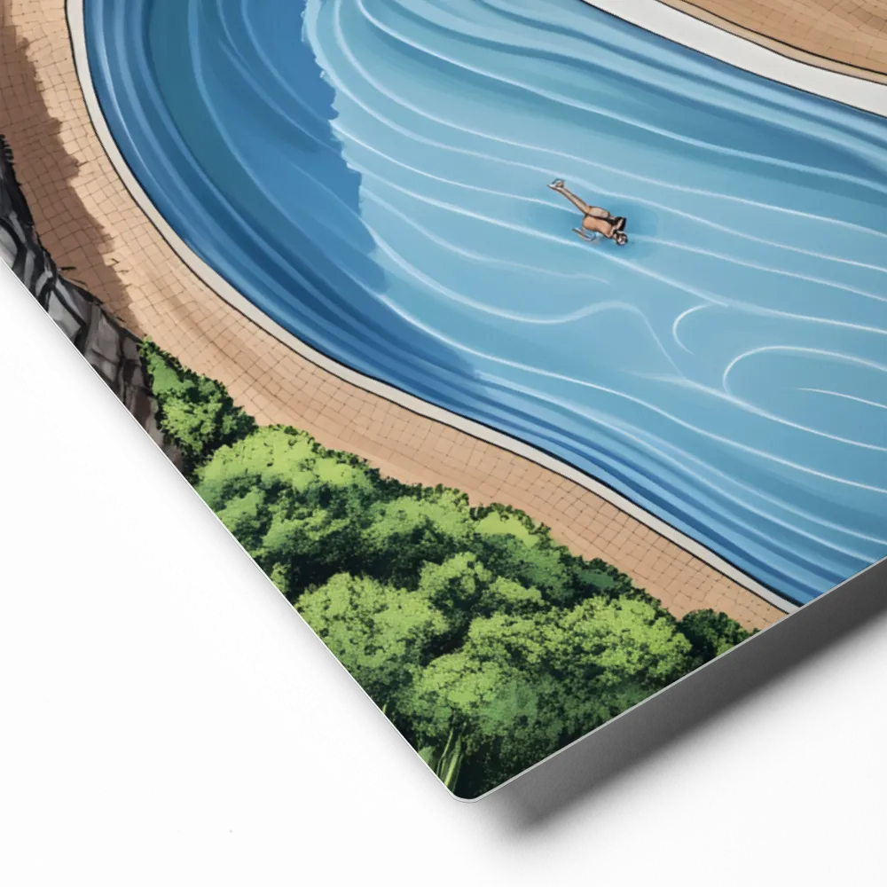 Coastal Resort Paradise 
 Canvas with Brown Frame