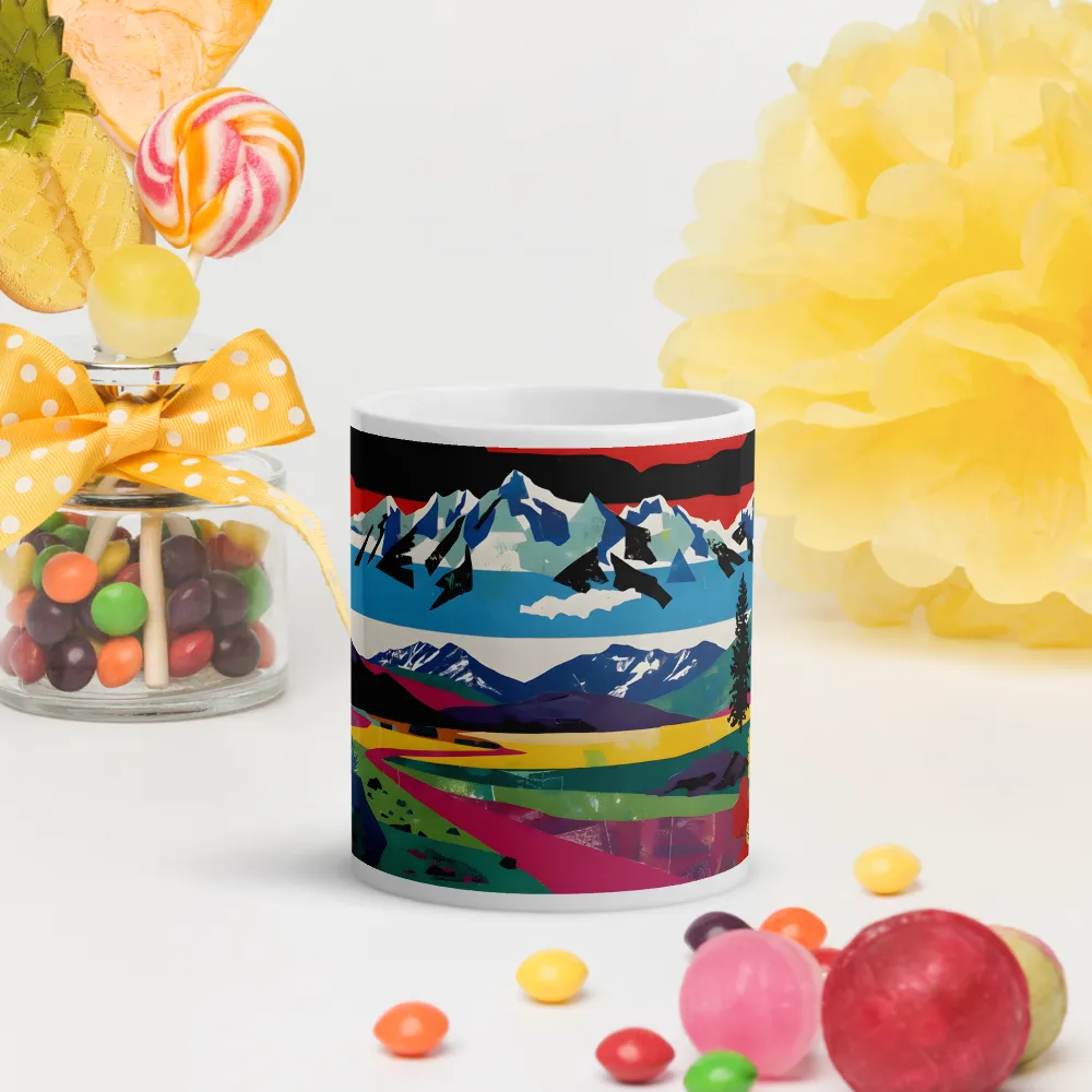Prismatic Mountain Poster 
 Mug with Red inside | 15 oz