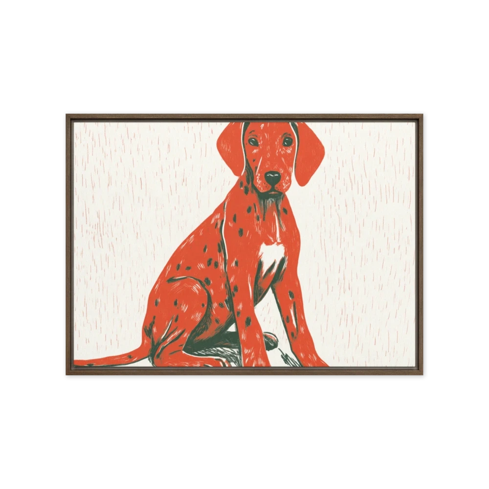 Red Spotted Hound Linocut