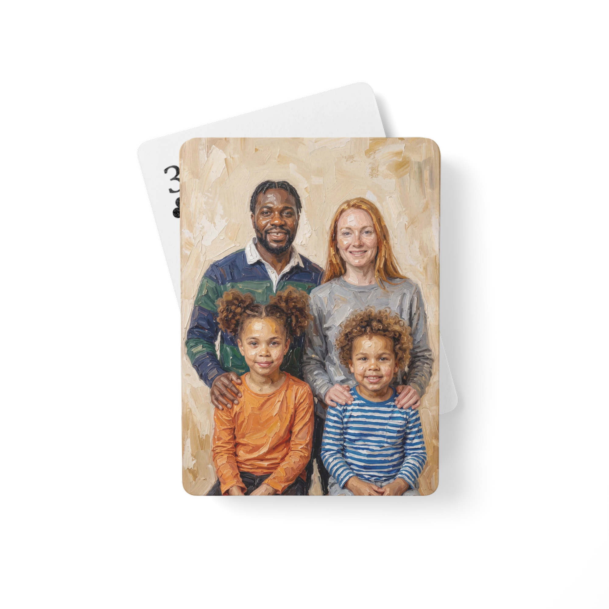 Family Portrait Playing Cards — Brushstroke Oil Painting