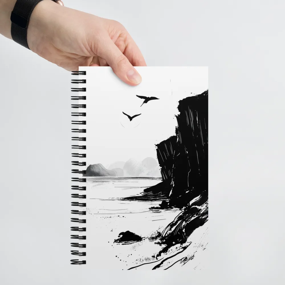Coastal Serenity in Ink 
 Spiral Notebook | 140 pages