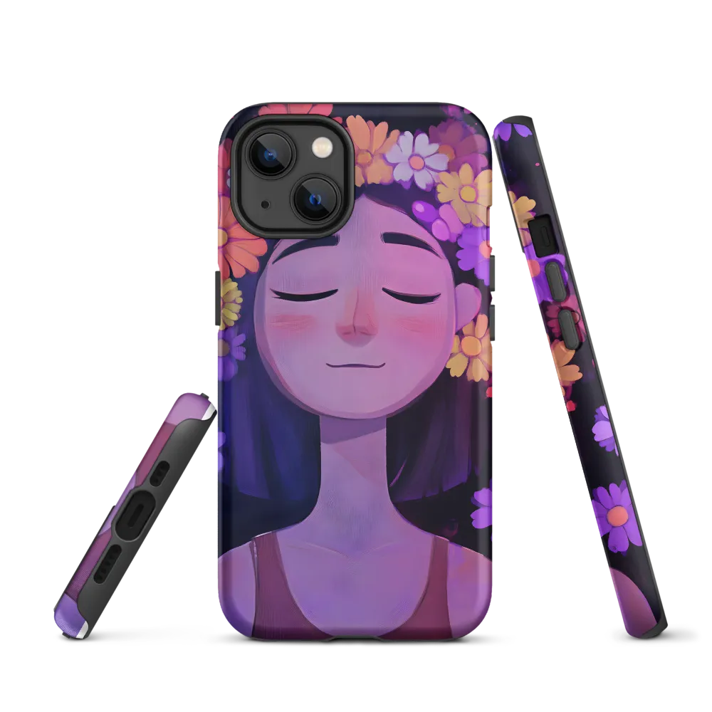 Portrait of a Girl with Flower Crown | Phone Case
