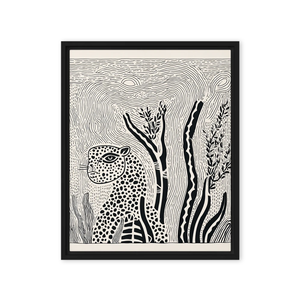 Stylized Leopard Linocut | Art Print