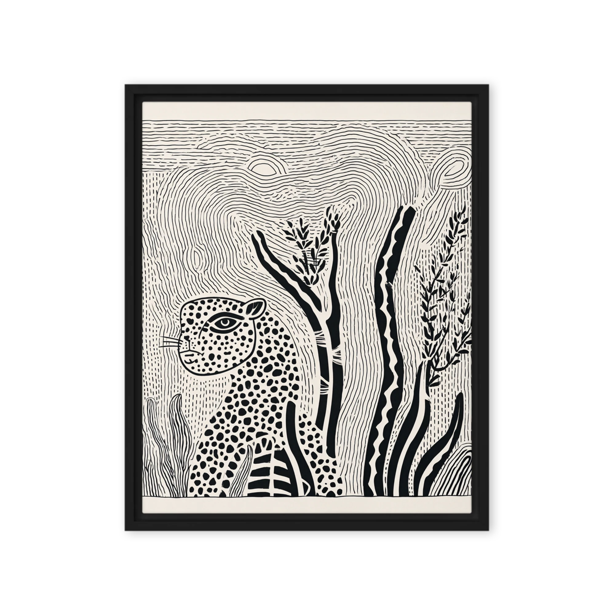 Stylized Leopard Linocut | Art Print