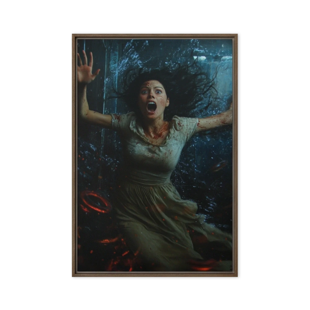Terrified Woman in Chaotic Environment