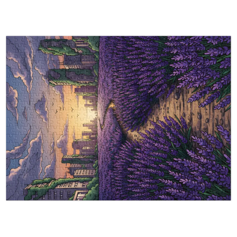 Lavender Path at Dusk | Jigsaw Puzzles