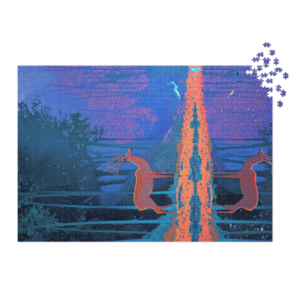 Surreal Deer by Reflective Water | Jigsaw Puzzle (252/520 pieces)