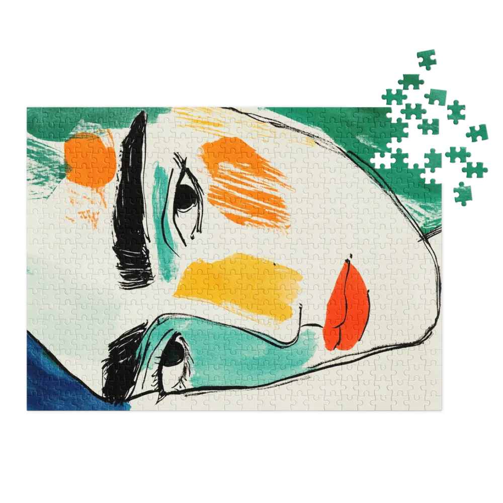 Abstract Portrait in Bold Colors