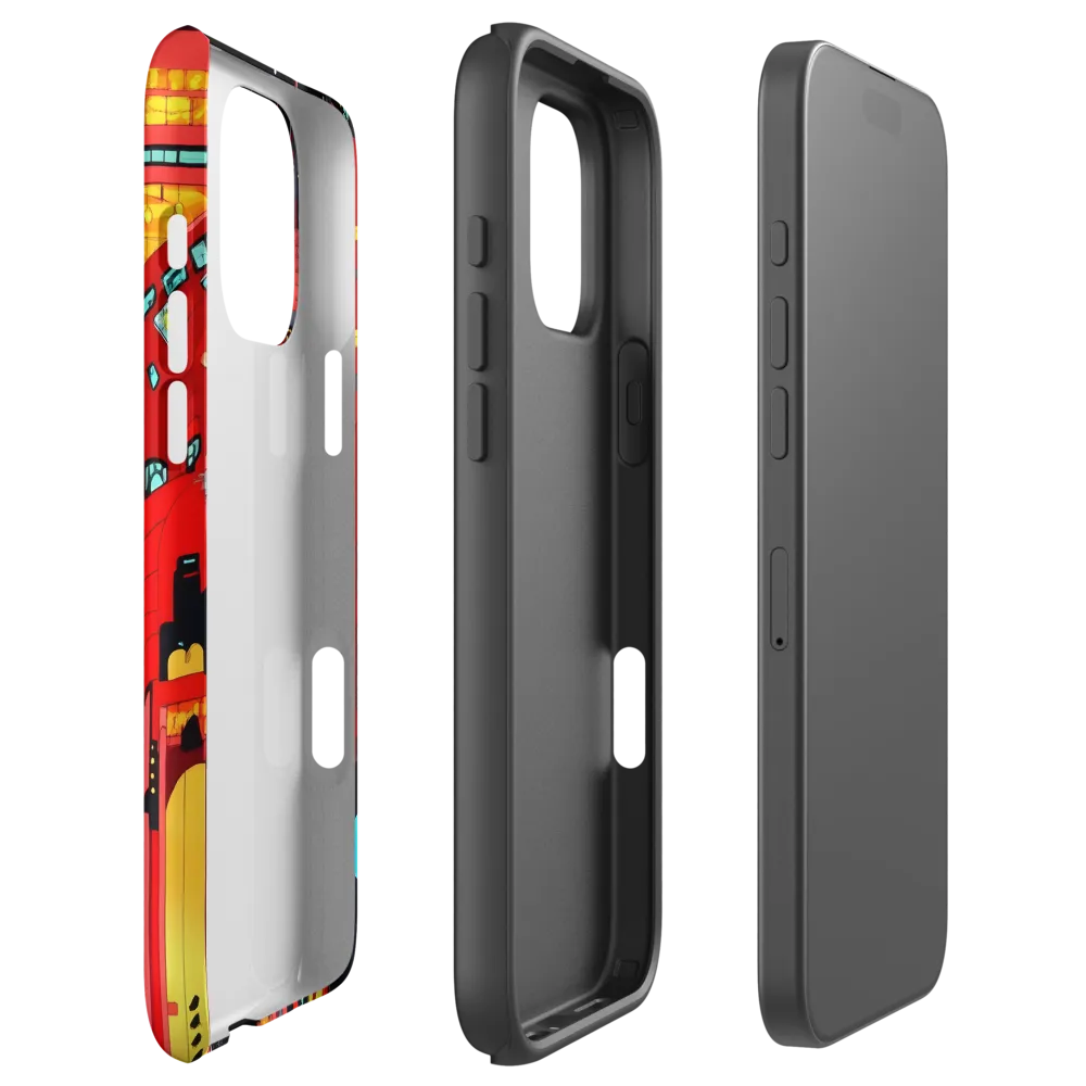 Futuristic Cityscape in Red | Phone Case