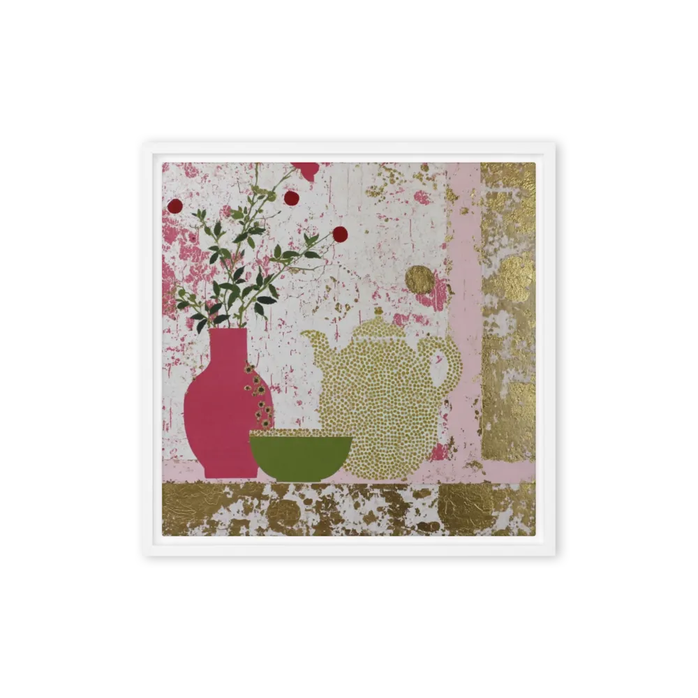Golden Still Life 
 Poster with Black Frame | 14″x 14″