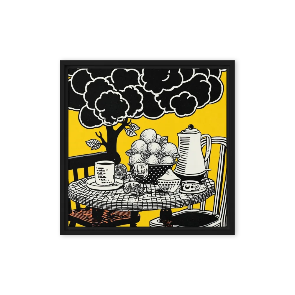 Breakfast Under the Tree 
 Poster with Red oak Frame | 10″x 10″