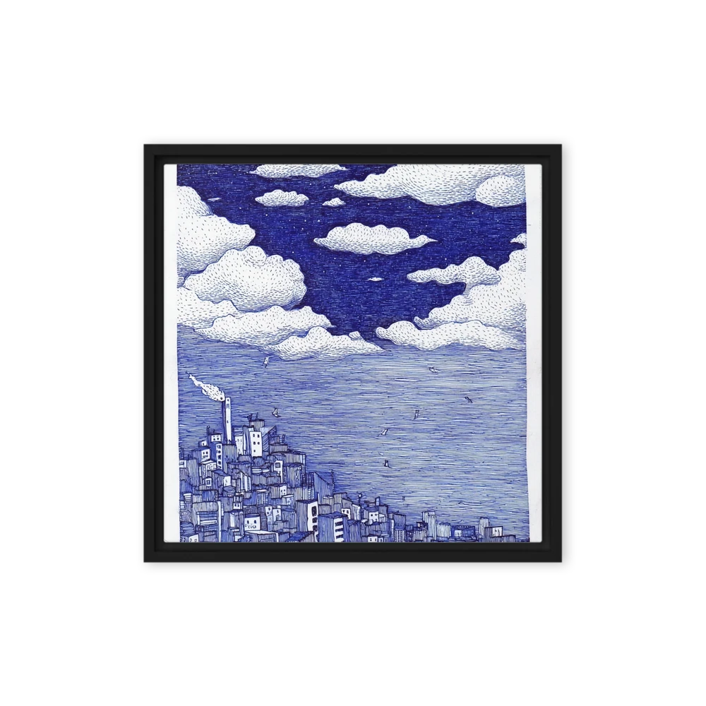 Coastal City Under Starry Sky | Art Print