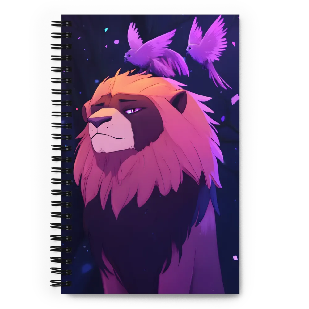 Thoughtful Lion and Birds 
 Spiral Notebook | 140 pages