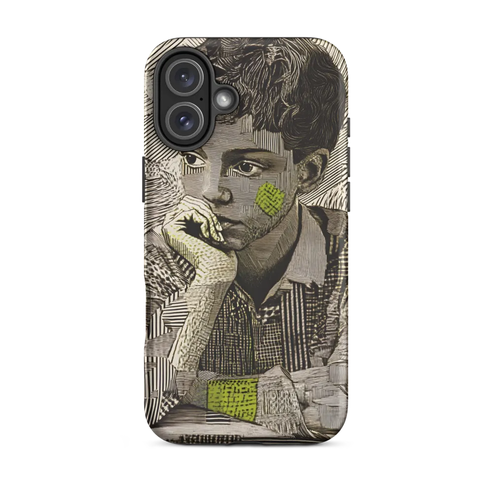 Modern Portrait of a Thoughtful Boy | Phone Case