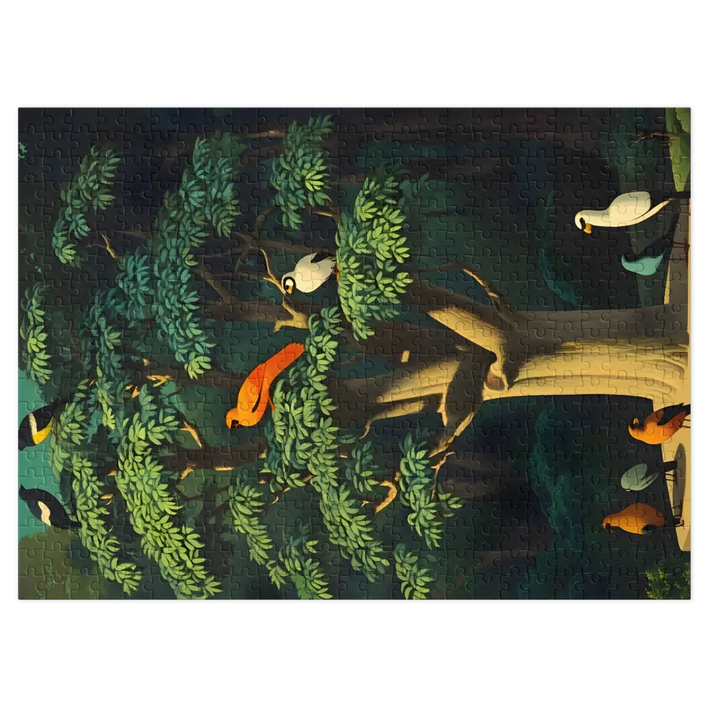 Surreal Tree with Colorful Birds | Jigsaw Puzzle (252/520 pieces)