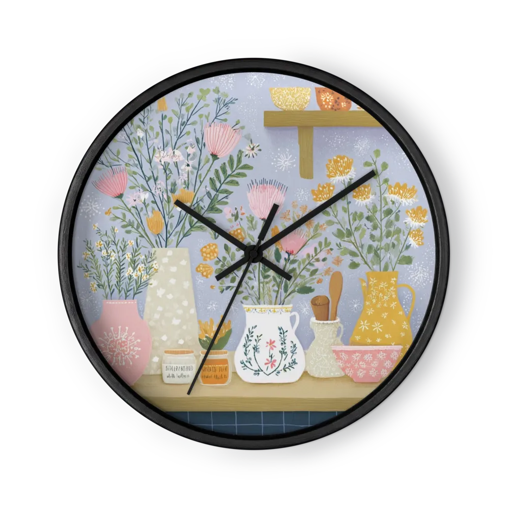 Wildflower Shelf Still Life | Wall Clock