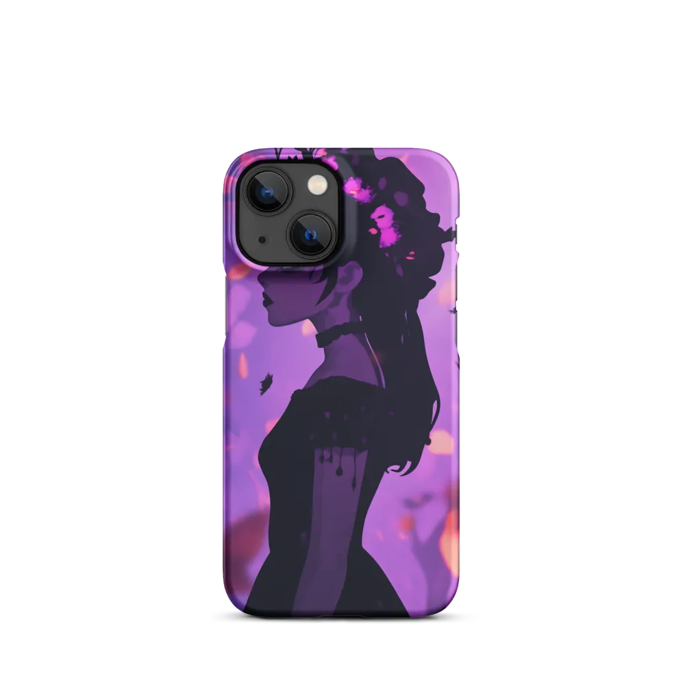 Woman Silhouette in Purple Background | Phone Case
