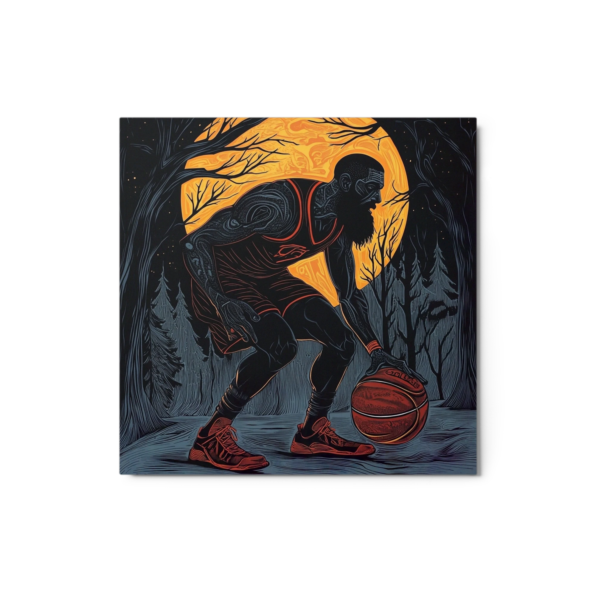 Basketball Player Under Moonlight