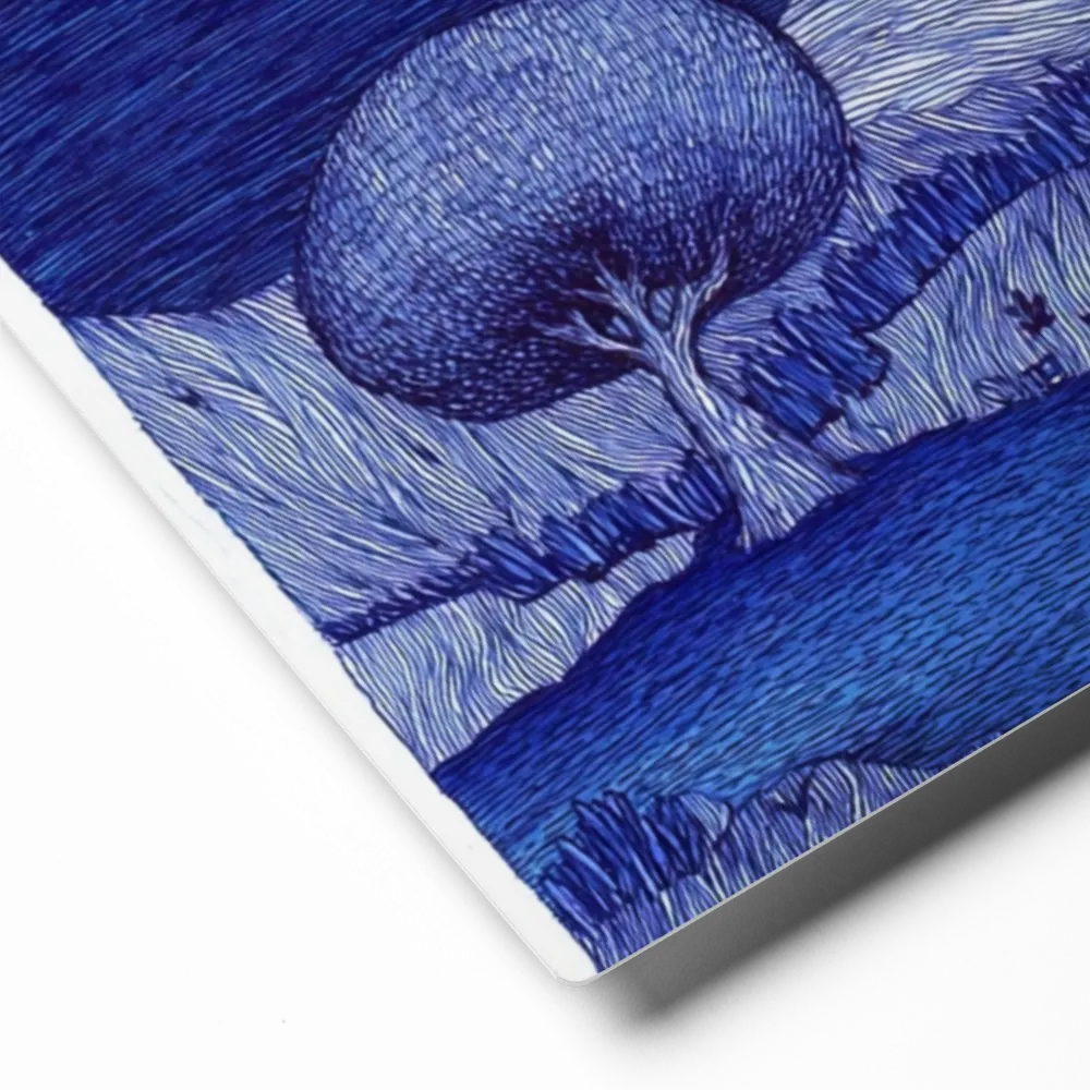 Indigo Valley Night 
 Poster with Black Frame | 10″x 10″
