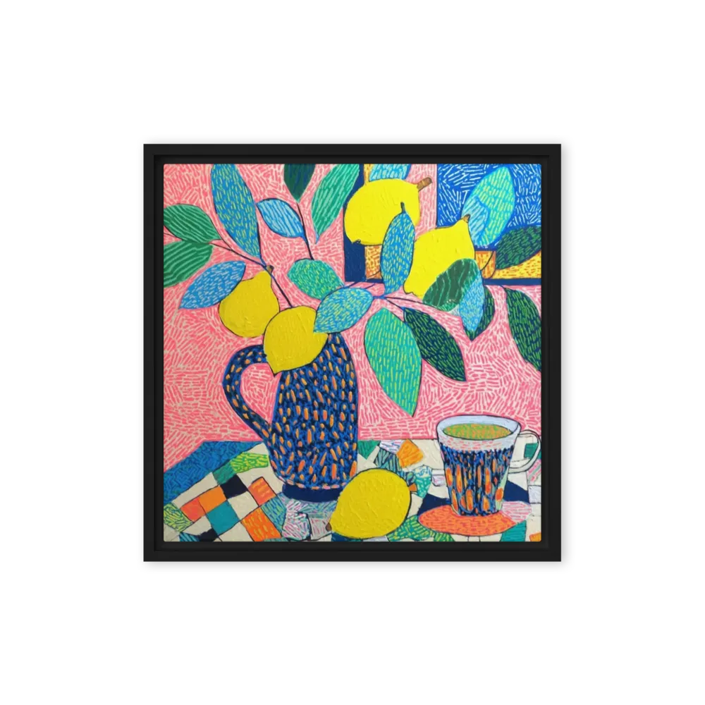 Lemons in a Patterned Pitcher | Art Print