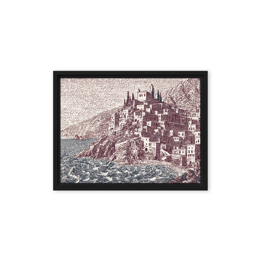 Coastal Cliffside Village | Art Print