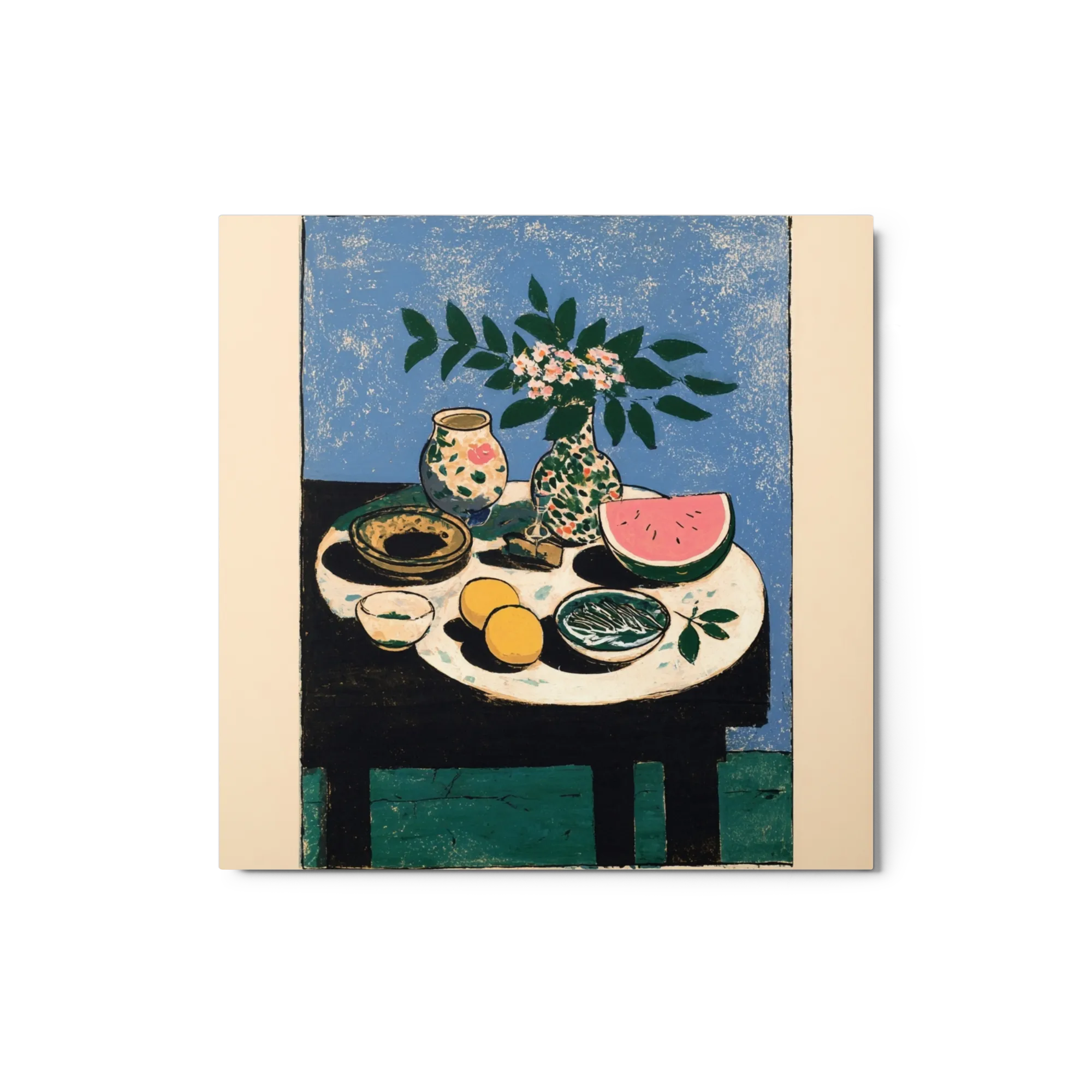 Still Life with Watermelon and Vases