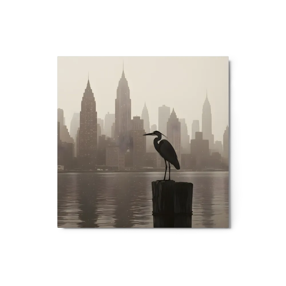 Urban Heron 
 Canvas with Black Frame