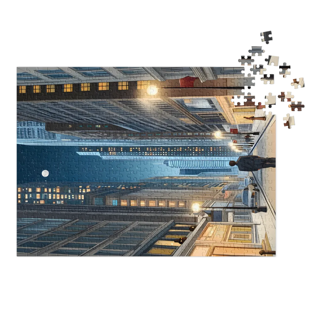 Solitary City Stroll 
 Jigsaw Puzzle in Tin Box